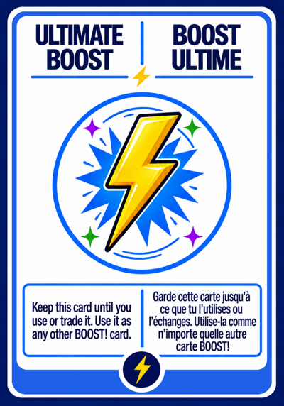Carte prototype bilingue BOOST! Ultimate Boost