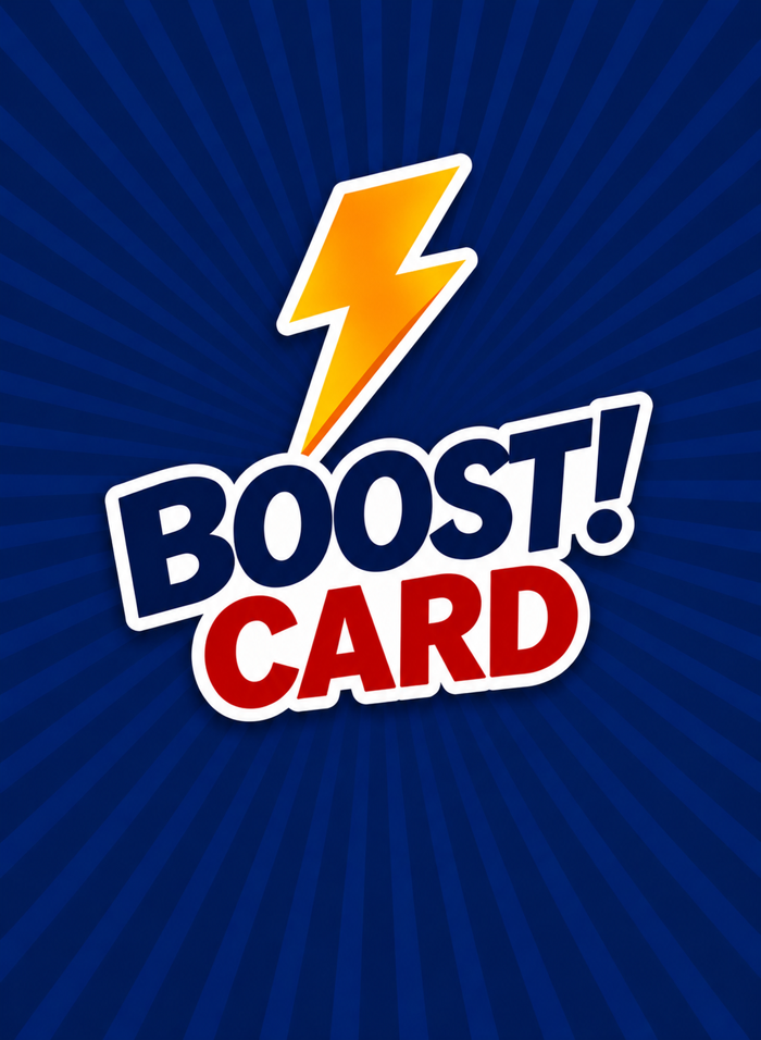 BOOST! prototype logo card